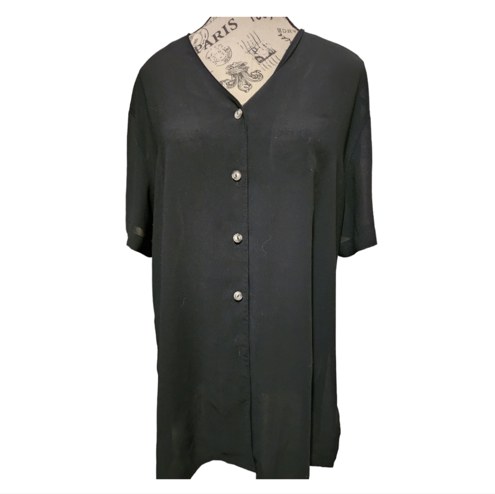 Apt 9 Black Blouse With Gold Buttons on Sleeze Size Medium